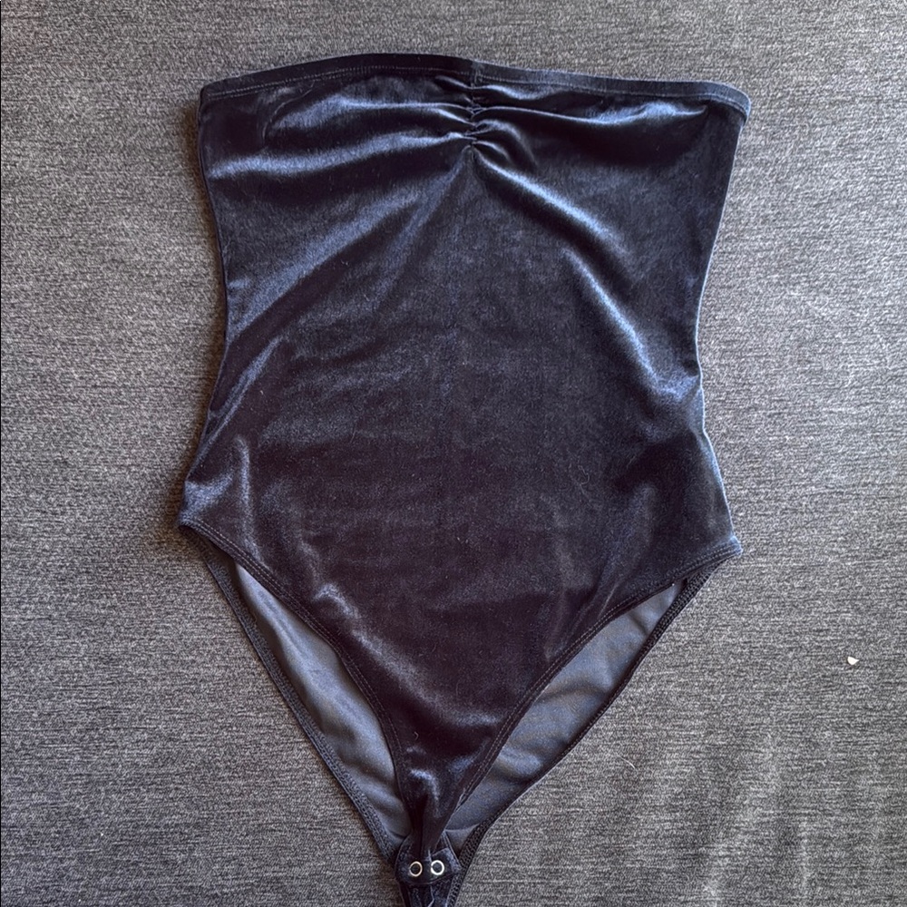 Navy Velvet body suit